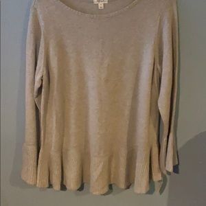 Beige flare sleeve sweater